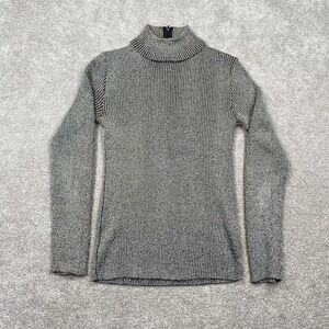 Sweater Bee By Banff Yarn Women's Turtle Neck Pullover Sweater Size Small Gray